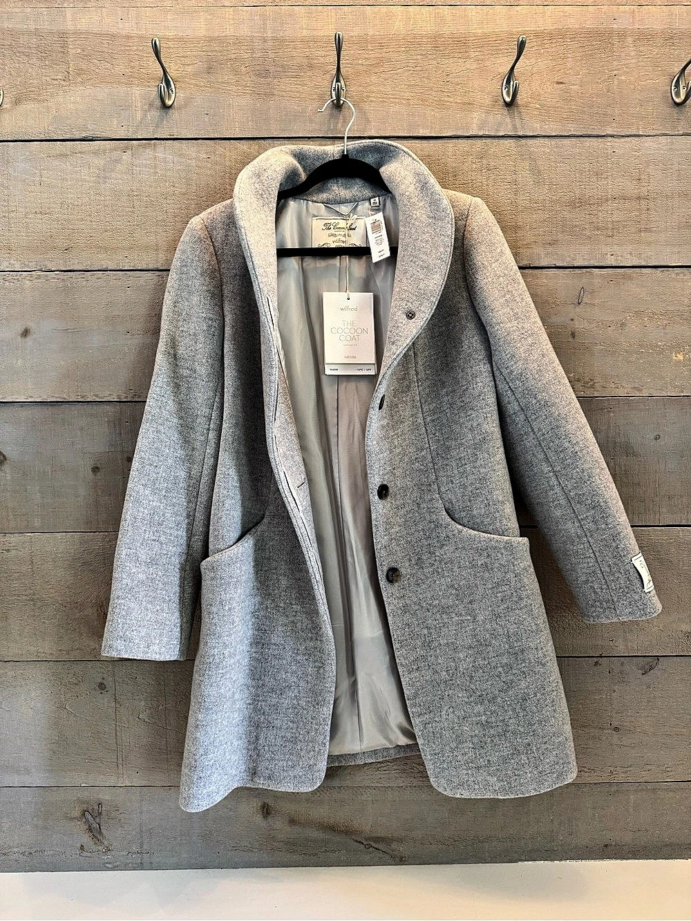 Aritzia The Cocoon Coat Gray Wool Cashmere Coat Size XS NWT